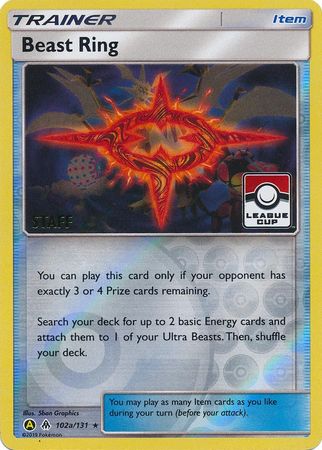 Beast Ring (102a/131) (League Promo Staff) [Sun & Moon: Forbidden Light] | Good Games North