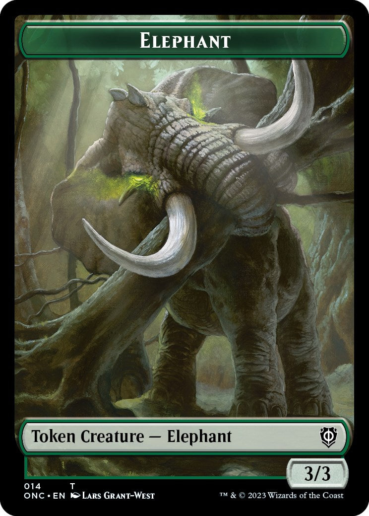 Human Soldier // Elephant Double-Sided Token [Phyrexia: All Will Be One Commander Tokens] | Good Games North