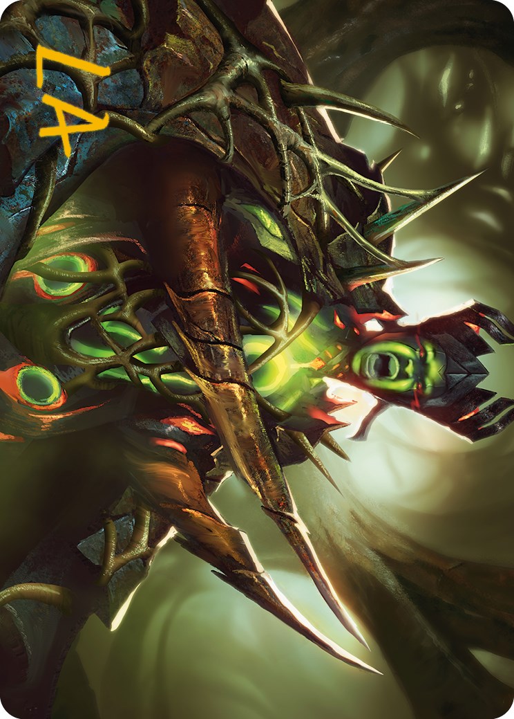 Maze's Mantle Art Card (Gold-Stamped Signature) [Phyrexia: All Will Be One Art Series] | Good Games North