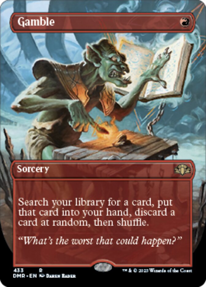 Gamble (Borderless Alternate Art) [Dominaria Remastered] | Good Games North