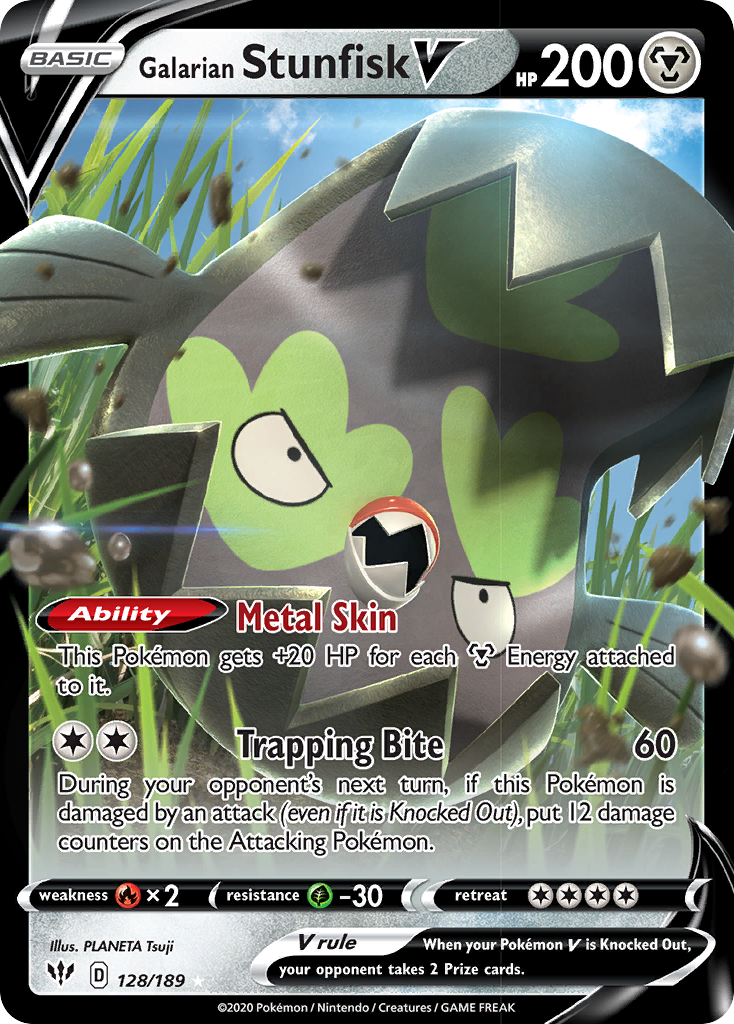 Galarian Stunfisk V (128/189) [Sword & Shield: Darkness Ablaze] | Good Games North