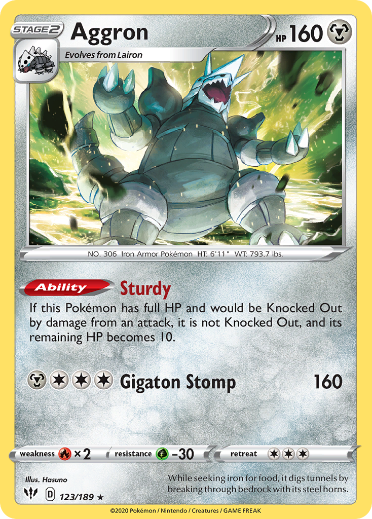 Aggron (123/189) [Sword & Shield: Darkness Ablaze] | Good Games North