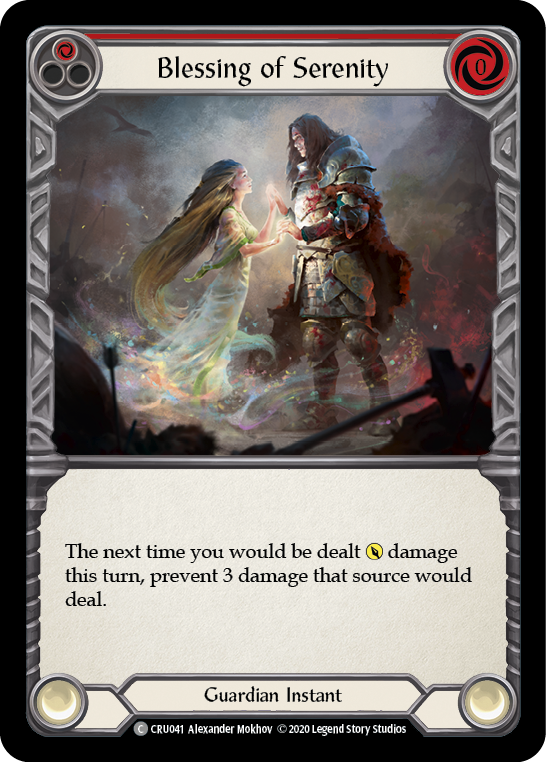 Blessing of Serenity (Red) [CRU041] 1st Edition Rainbow Foil | Good Games North