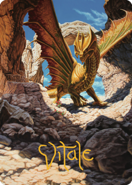 Ancient Brass Dragon Art Card (02) (Gold-Stamped Signature) [Commander Legends: Battle for Baldur's Gate Art Series] | Good Games North