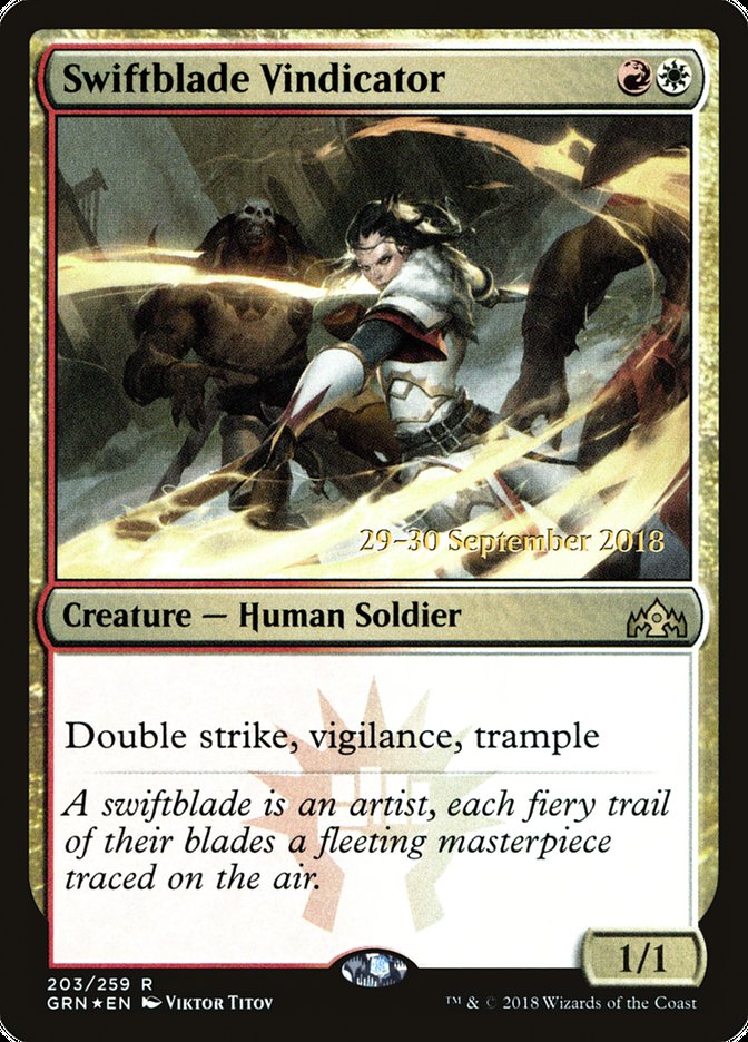 Swiftblade Vindicator  [Guilds of Ravnica Prerelease Promos] | Good Games North