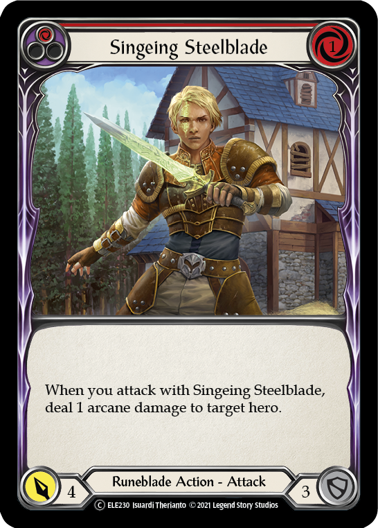 Singeing Steelblade (Red) [U-ELE230] Unlimited Rainbow Foil | Good Games North