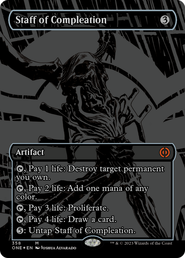 Staff of Compleation (Oil Slick Raised Foil) [Phyrexia: All Will Be One] | Good Games North