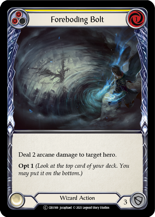 Foreboding Bolt (Yellow) [U-CRU169-RF] Unlimited Rainbow Foil | Good Games North