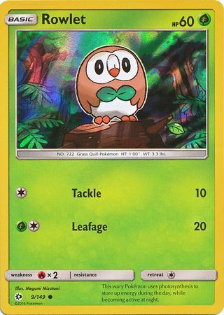 Rowlet (9/149) (Water Web Holo) [Sun & Moon: Base Set] | Good Games North