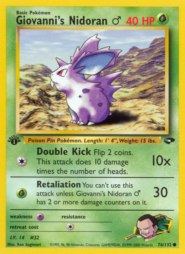 Giovanni's Nidoran (76/132) (Male) [Gym Challenge 1st Edition] | Good Games North