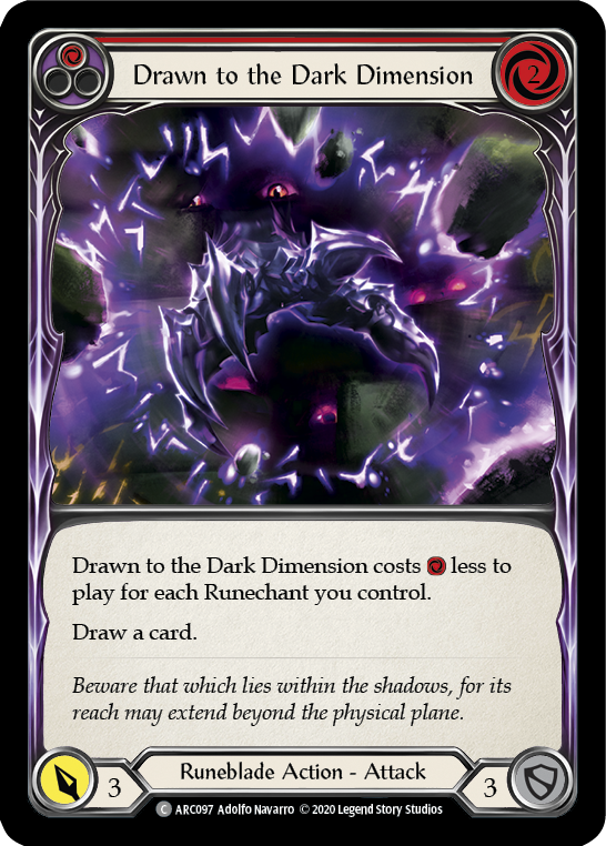 Drawn to the Dark Dimension (Red) [U-ARC097] Unlimited Rainbow Foil | Good Games North