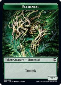 Elemental // Elf Warrior Double-sided Token [Kaldheim Commander Tokens] | Good Games North
