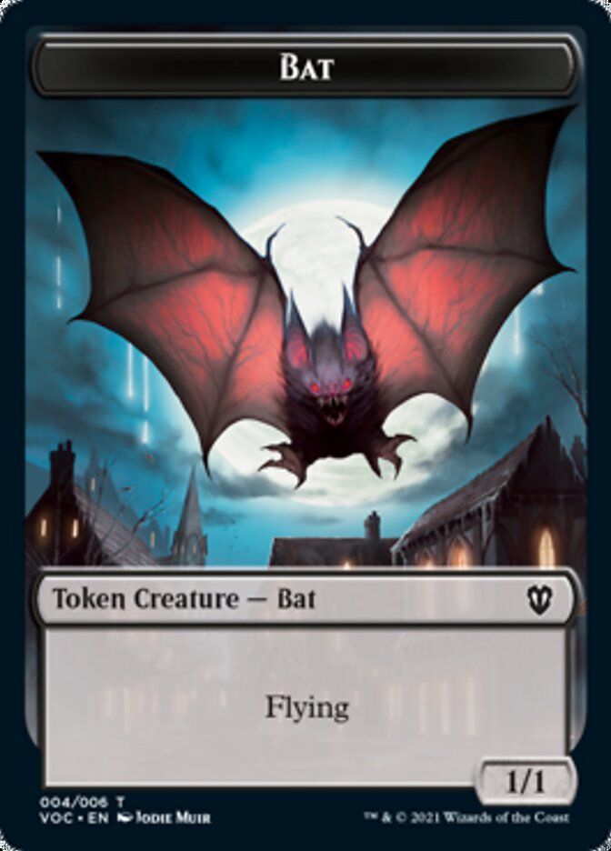 Blood // Bat Double-sided Token [Innistrad: Crimson Vow Commander Tokens] | Good Games North