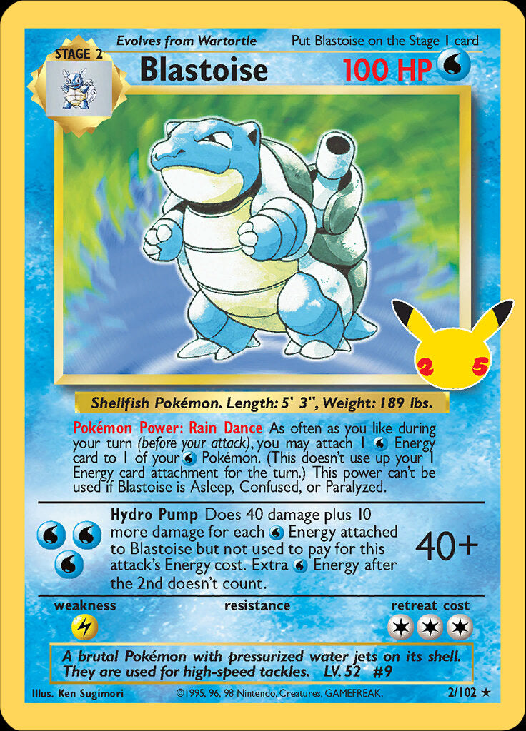Blastoise (2/102) [Celebrations: 25th Anniversary - Classic Collection] | Good Games North