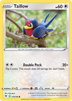 Taillow (133/185) [Sword & Shield: Vivid Voltage] | Good Games North